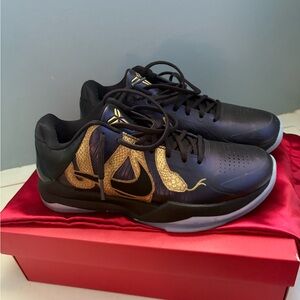 Kobe Year of the Mamba Nike Black and Gold Shoes